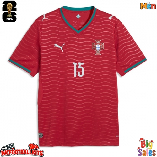 Portugal Joao Neves #15 Replica Home Stadium Shirt World Cup 2026 Short Sleeve